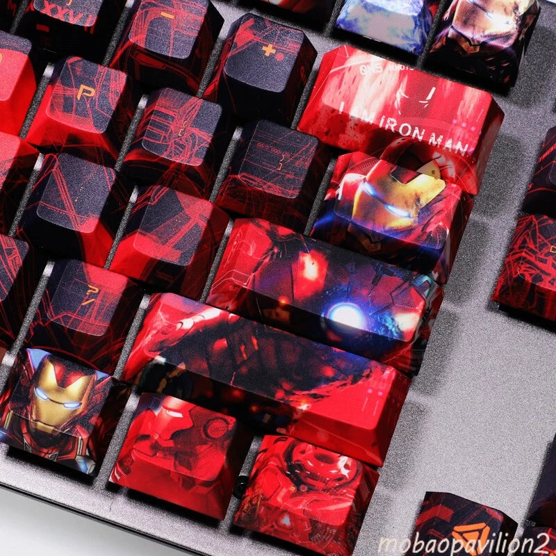 108 New Keys Marvel Iron Man PBT Keycap Set for Mechanical Keyboard Fast Ship Model