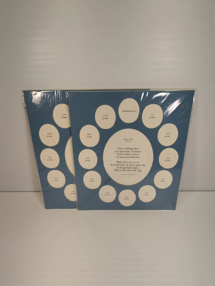 2x Through The Years School Photo Mat Boards K-12 Picture Collage Frame Insert Model