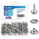 150Pc Canvas Snap Fastener Tool Set 3/8 Stainless Steel Snaps Leather Repair Kit Model