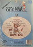 So Little Time Short Orders Cross Stitch Kit 13020 Simplicity NIP Model