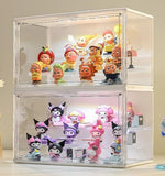 Set of 2 Figure Clear Acrylic Display Cases with Lights, 3 Tiers, 14¡±, Showcase Model