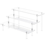 3 Tier Clear Acrylic Riser Display Stand Shelf Organizer Figurines Decoration Model