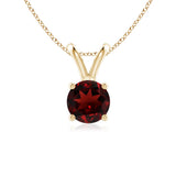 ANGARA 1 Ct Natural Garnet Round Shape Pendant Necklace in 14K Solid Gold (AAA) Charms