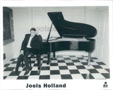Press Photo Jools Holland by Grand Piano Checker Board Floor Model