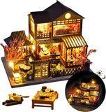 Japanese Tea House Book Nook Kit: DIY Miniature Cherry Blossom Garden Model