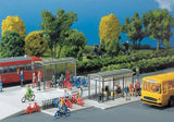 Faller 272543 N Scale Modern Bus Stop Shelter & Bike Racks Kit Model