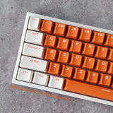 Orange White Doubleshot Keycaps Set PBT OEM 104keys For MX Mechanical Keyboards Model