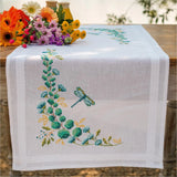 Vervaco stamped cross stitch kit tablechloth "Eucalyptus", 40x100cm Model