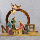 NOEL Figurine Christmas Nativity Scene Display Decoration Tabletop Model