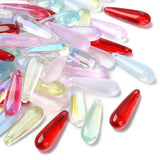 100x Teardrop Glass Charm Pendant for Bracelets Earrings Necklace Jewelry Making Charms