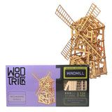 Windmill Mechanical Model Kit, 131 Piece Wood Woodtrick Mechanism Series WDTK040 Model