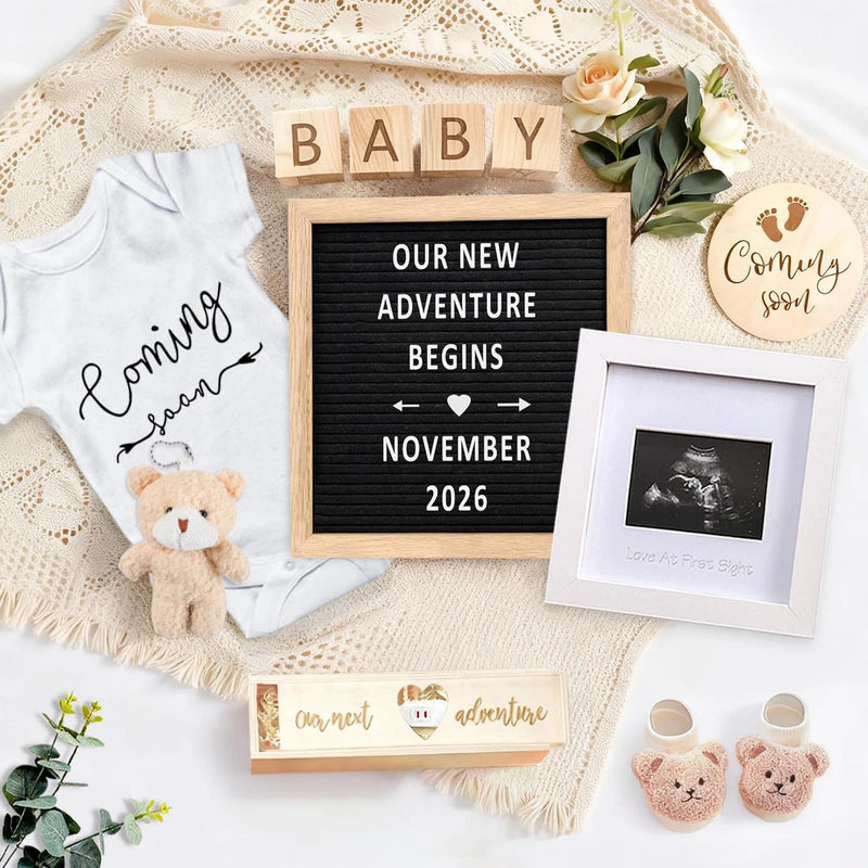 Pregnancy Announcement Set, Baby Announcement Props Ideas Include Letter Board Model