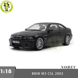 1/18 BMW M3 CSL 2003 E46 Norev 183017 Saphire Black Diecast Model Car Model