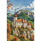 CDA counted cross stitch kit "Castle in the Mountains", 14,5x22cm Model