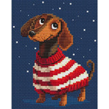 CDA counted cross stitch kit "Adventures in Stripes I", 10x12,5cm Model