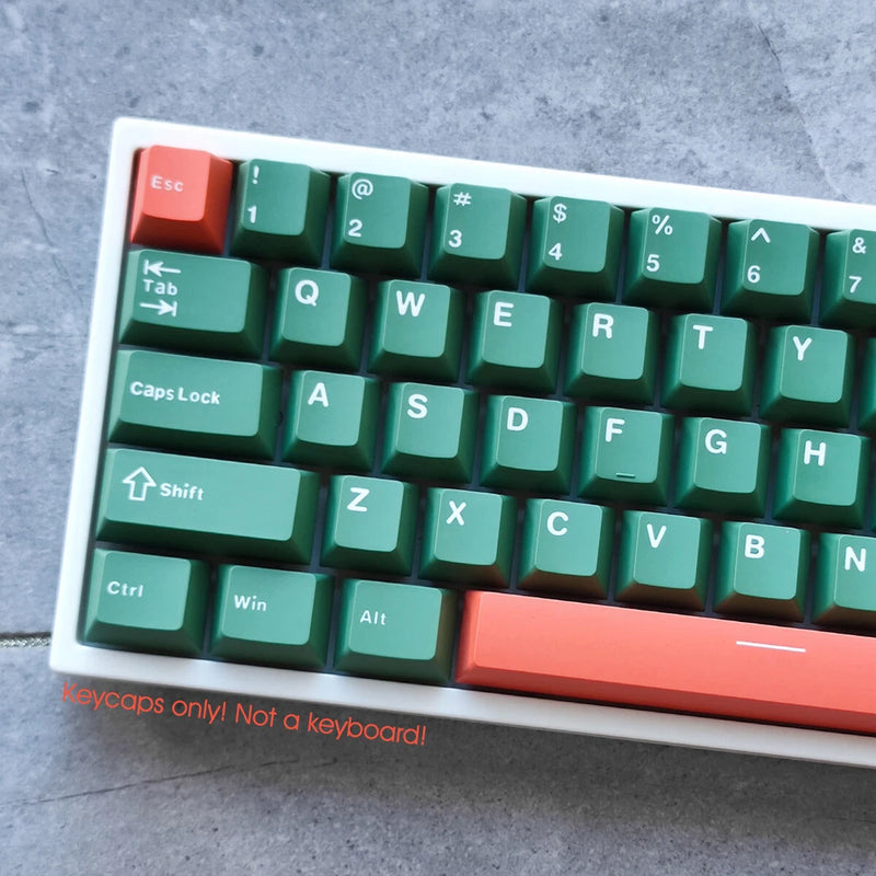 Green Yellow Keycaps Set Nuke Date Cherry Profile for MX Mechanical Keyboards Model