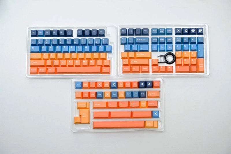 Skyline Blue Orange Cherry Profile Dye Subs PBT Keycap Set - 147 Keys Model