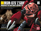 BANDAI Gunpla High Grade Hguc 1/144 MSM-07S Z'Gok Char Custom Model