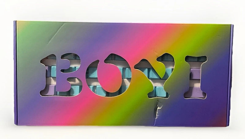 BOYI Joker Shine Through Keyboard Keycaps Purple Teal Open Box New RGB Model