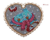 DIY Cross Stitch Kit Valentine's Day Birds on Wood Cross Stitch Craft Set Model
