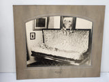 PHOTO IN BOARD FRAME Woman Open Casket IN HOME FUNERAL Coffin Post Mortem Death Model