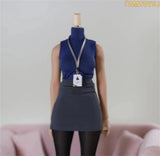 1/6 Soldier Women's Sleeveless Butt Wrapped Skirt Secretary Set f 12