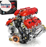 V8 Engine Model Kit, Build Your Own Visible Car Motor, Advanced STEM Mechanical Model