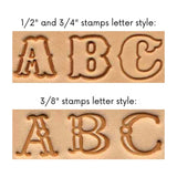 Alphabet Stamping Tool Set - Leather Craft Stamp Letters 3/8" 1/2" 3/4" Sizes Model