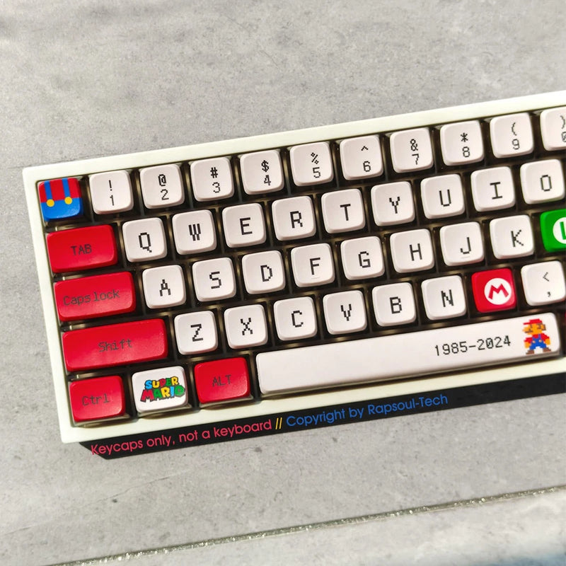 Mario Games Keycaps Set PBT Transparent Dyesub for Cherry MX Mechanical Keyboard Model