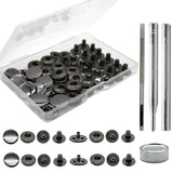 12 Set Leather Snap Fasteners Kit, 15mm Metal Buttons, Tools for Clothing & Bags Model
