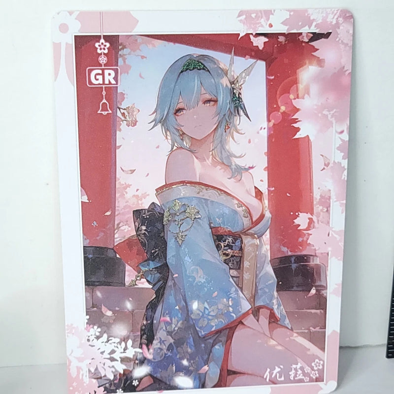 Eula Premium Cherry Blossoms Waifu Card Anime Girl Wall Art Oversized Board A5 Model