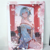 Eula Premium Cherry Blossoms Waifu Card Anime Girl Wall Art Oversized Board A5 Model