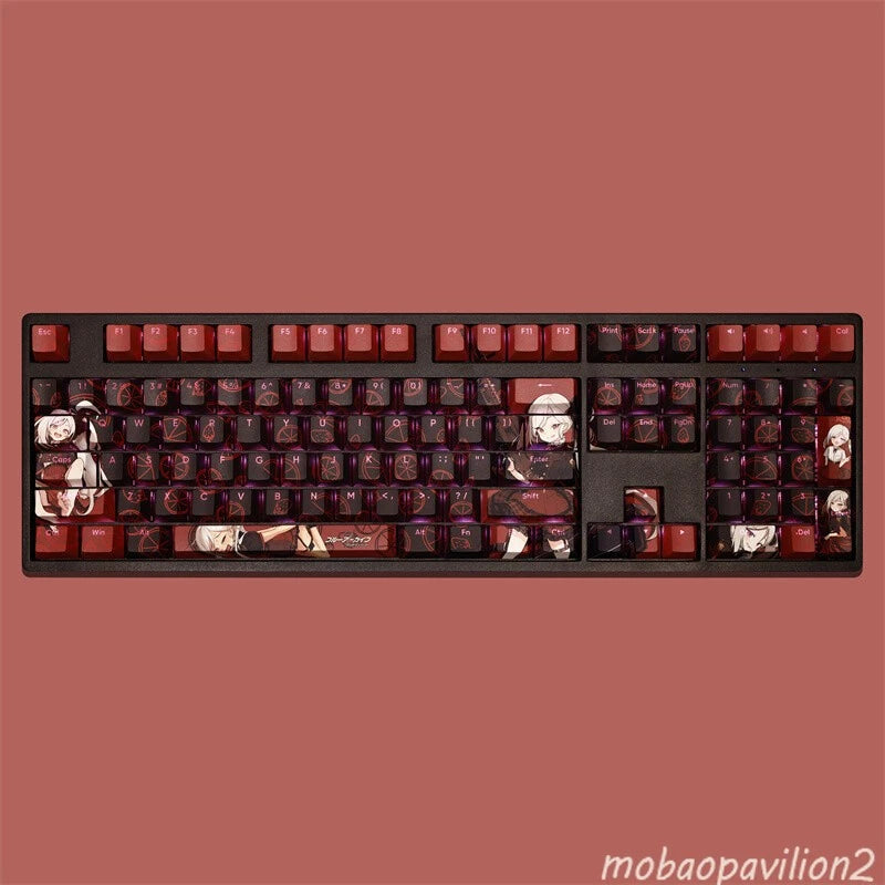 New Mutsuki Blue Transparent Keycaps PBT Cherry MX for Mechanical Keyboard Model