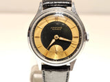 VINTAGE ELEGANT CHROMED TWO TONE DIAL MEN'S 31mm GERMANY WATCH "JUNGHANS" CAL.98 Model