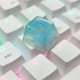 Blue Translucent Keycap Resin Mechanical Keyboard Keycap Replacement Accessories Model