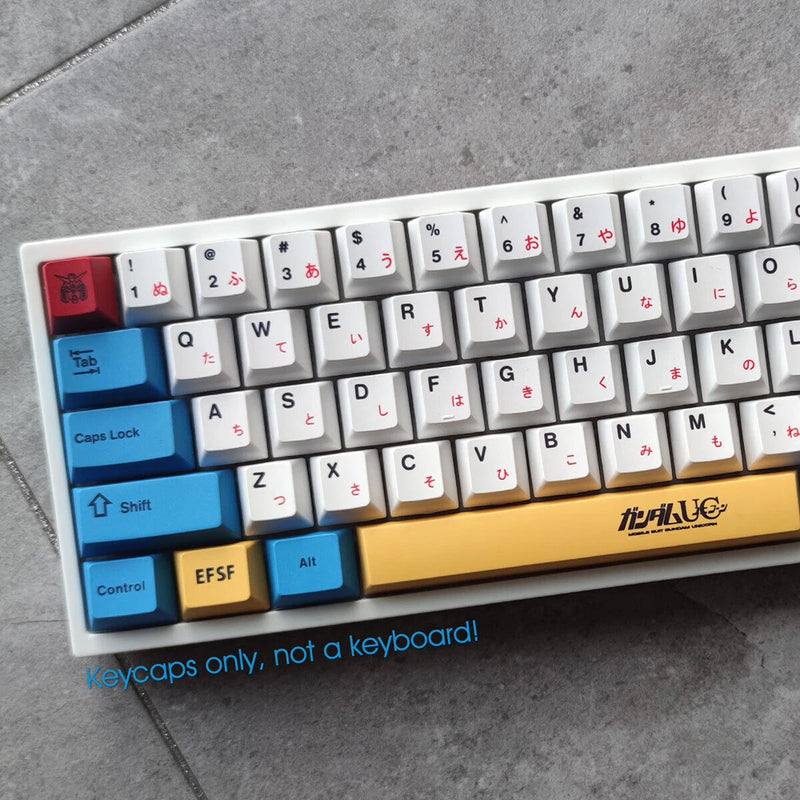 GUNDAM Keycaps Set Dyesub PBT 125keys For 61 68 98 104 TKL Mechanical Keyboard Model