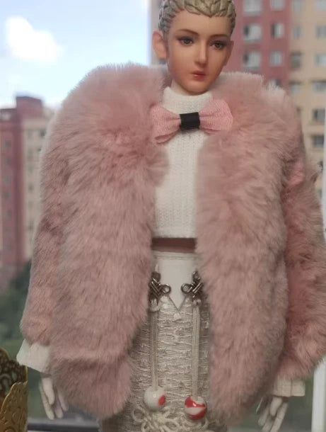 1/6 Scale Woman Trendy Plush  Coat Top Clothes Model for 12" Action Figure Model