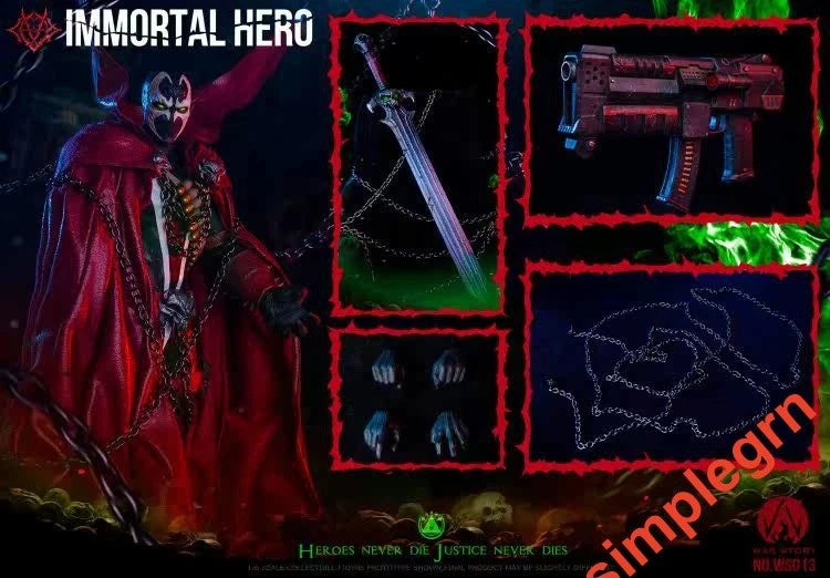 New WAR STORY WS013 1/6 Male Spawn Immortal Hero Model For 12''Action Figure Toy Model
