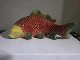 Ceramic Carp Koi Fish Figurine Display Art Pottery Fishing Decor Model