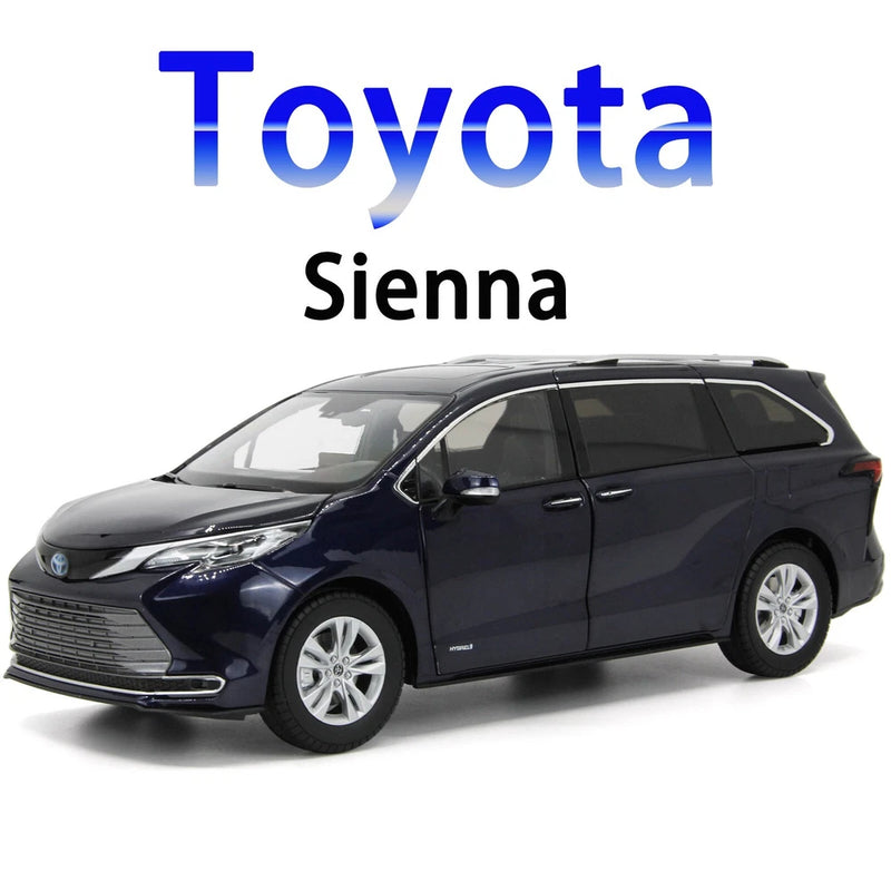 1:18 Scale Toyota Sienna 2022 Blue Diecast Model Car Paudi Collection gift Toy Model