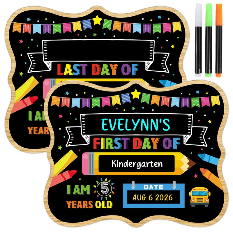 9.4x11.8 Inch First Last Day Of School Reusable Chalkboard Sign Photo Prop Model