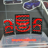 1/64 Scale Model Car Body Kit Diorama Garage Accessories Wide Body Spoiler Set Model
