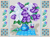 DIY Printed Tapestry Kit "Lilac", size 14.2x18.5 in / 36x47 cm, Brvsk Model