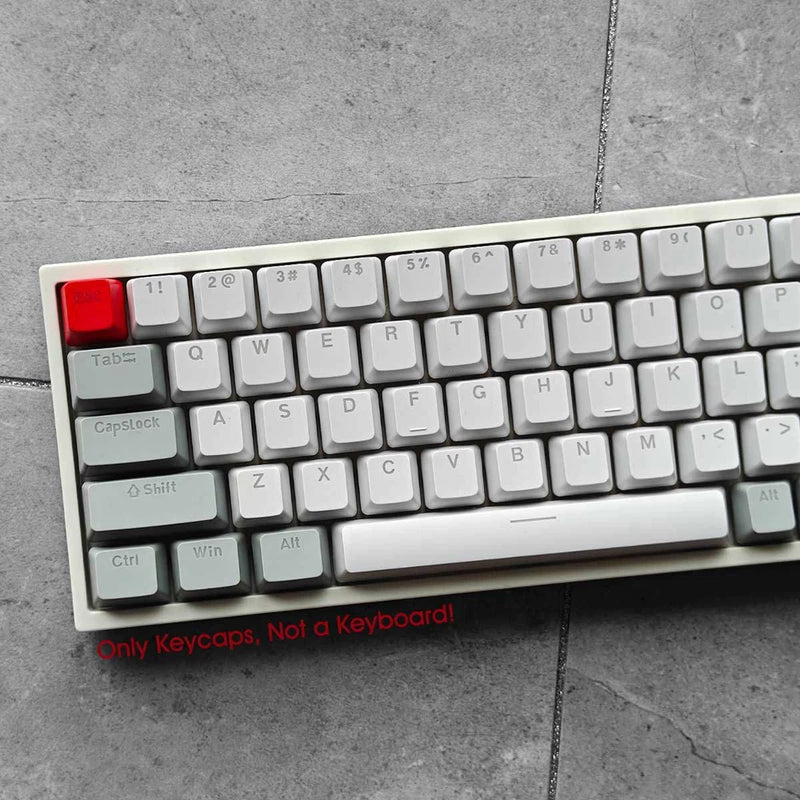 Retro White Gray Keycaps Set Doubleshot PBT 127keys for MX Mechanical Keyboards Model