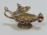 Sterling Silver ~ GENIE LAMP Charm ~ with Genie INSIDE ~ VINTAGE Charms