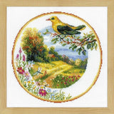 Riolis Cross Stitch Kit Plate with Oriole 1693 Model
