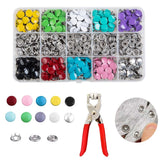 200 Sets 800 PCS 9.5mm Colorful1 Metal Snap Buttons With Fastener Pliers Model