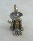 New Detailed Brass Witch with Book Cape Hat Miniature Figurine Magical Model