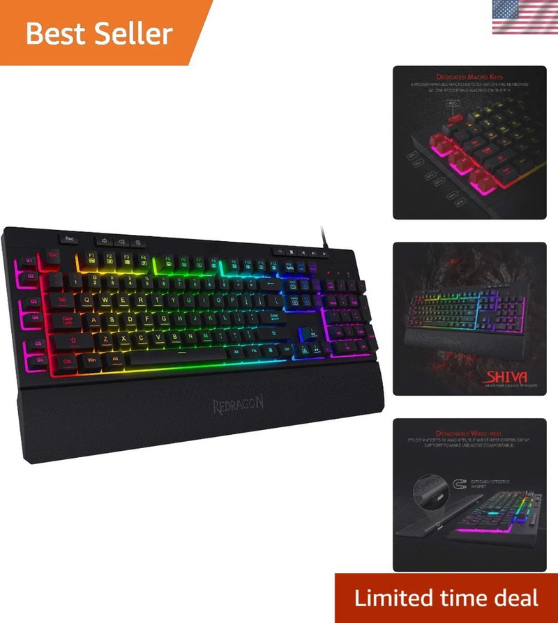 Compact K512 RGB Backlit Gaming Keyboard with 6 Macro Keys ¨C Ultimate Control Model
