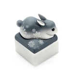 Gray Bunny Artisan Handmade Custom Keycap for Mechanical Keyboards MX-Compatible Model
